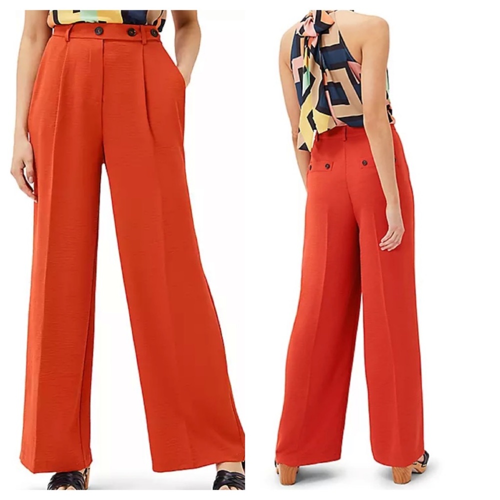 Phase Eight Opal Orange Wide Leg Trousers Size 14 NWT